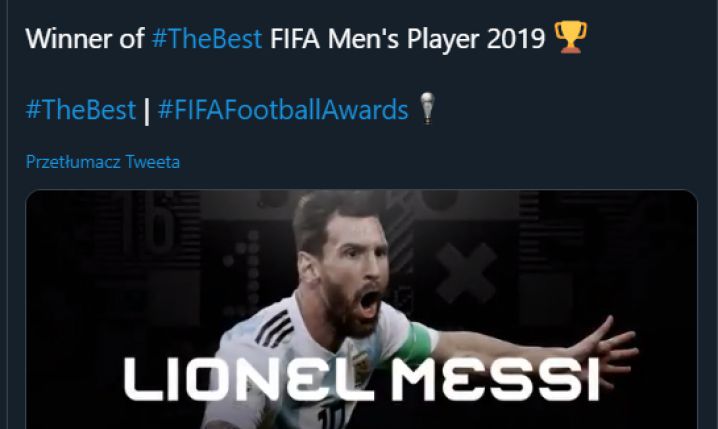 OFICJALNIE! Najlepszy piłkarz FIFA The Best 2019!